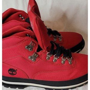 Timberland Boots Euro Hiker Red Men's Size 8.5 Great Condition Worn Once No Box